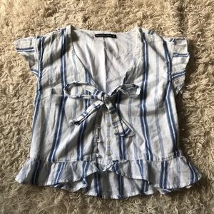 Abercrombie Blue & White Striped Top